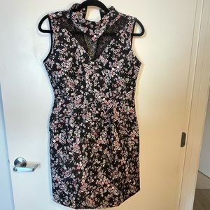 SOLD Offline: NWT: Black & Floral Mini Cocktail Dress by Alison Andrews